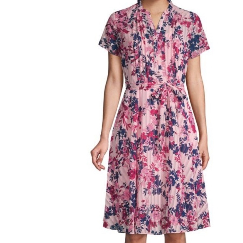 NWT Nanette Lepore Floral Pintuck Dress